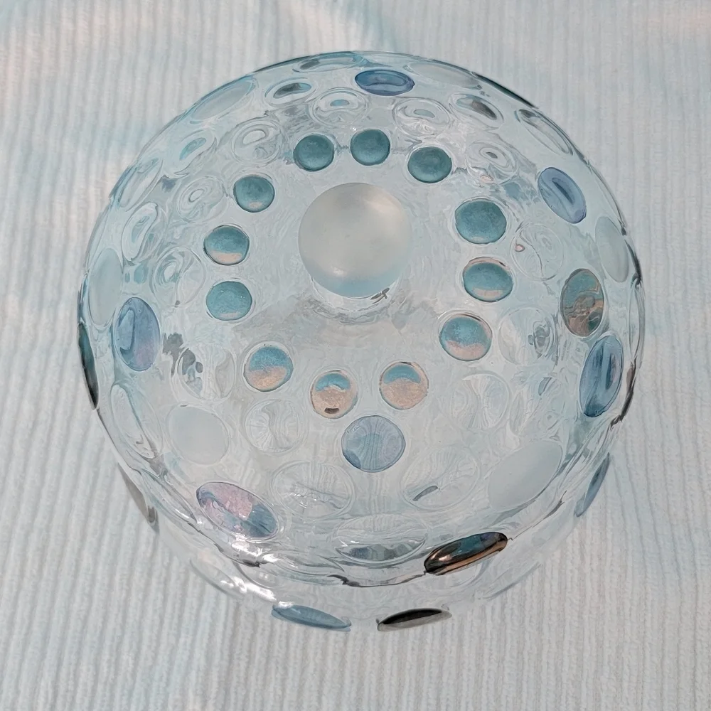 VTG MCM Crystal Borske Sklo Chech Glass Work Candy Dish Nemo